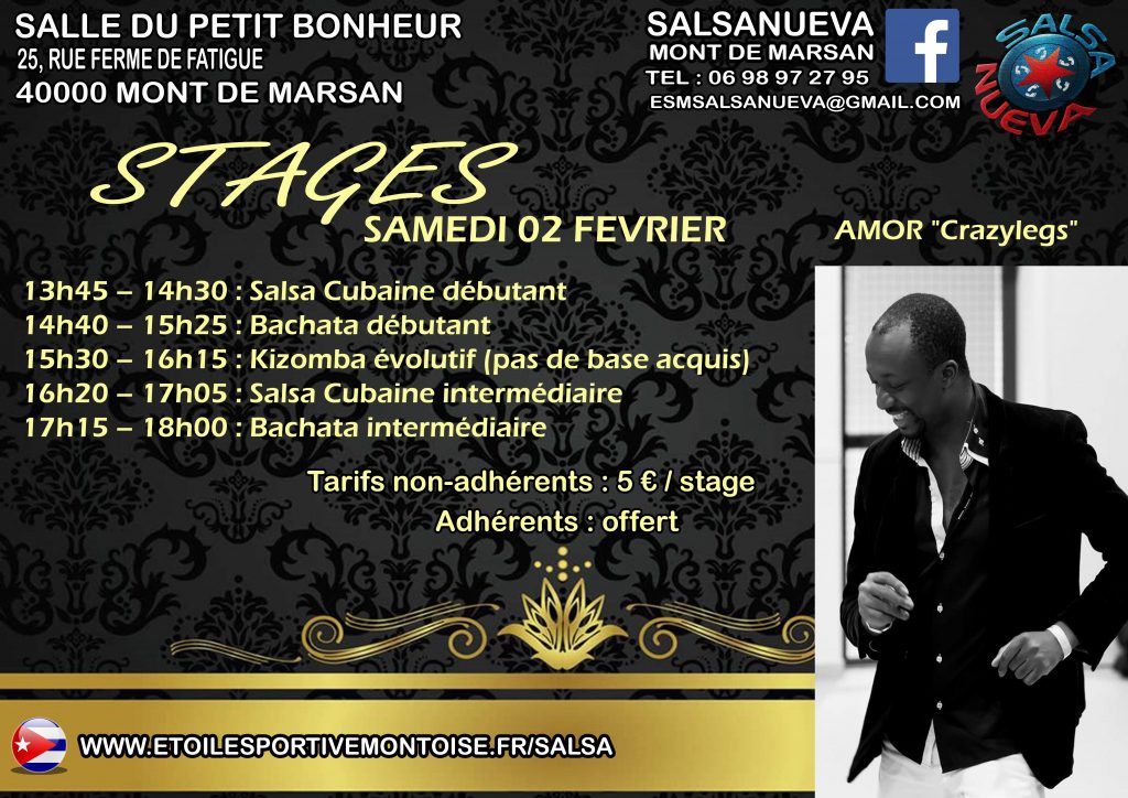 Affiche Stages 02 Février 2019 Amor Crazylegs